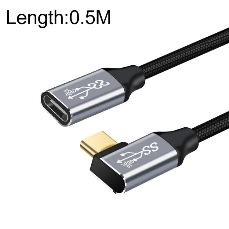 10Gbps USB-C / Type-C Female to Male Elbow Charging Data Transmission Extension Cable, 25cm, 50cm, 1m 10Gbps USB-C / Type-C Female to Male Elbow Charging Data Transmission Extension Cable, 25cm, 50cm, 1m