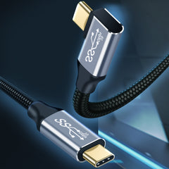 10Gbps USB-C / Type-C Male Straight to Male Elbow Charging Data Transmission Cable