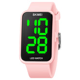 SKMEI 1873 PU Strap Waterproof LED Electronic Watch