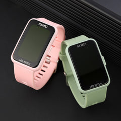 SKMEI 1873 PU Strap Waterproof LED Electronic Watch