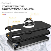 Magnetic Ring Kickstand Shockproof Phone Case, For iPhone 14 Pro Max