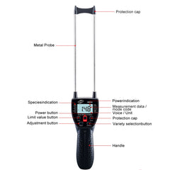 BENETECH GM650 Grain Moisture Meter, Battery Not Included, 23cm