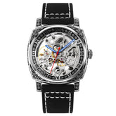 SKMEI 9271 Stainless Steel Buckle Leather Strap Waterproof Mechanical Watch