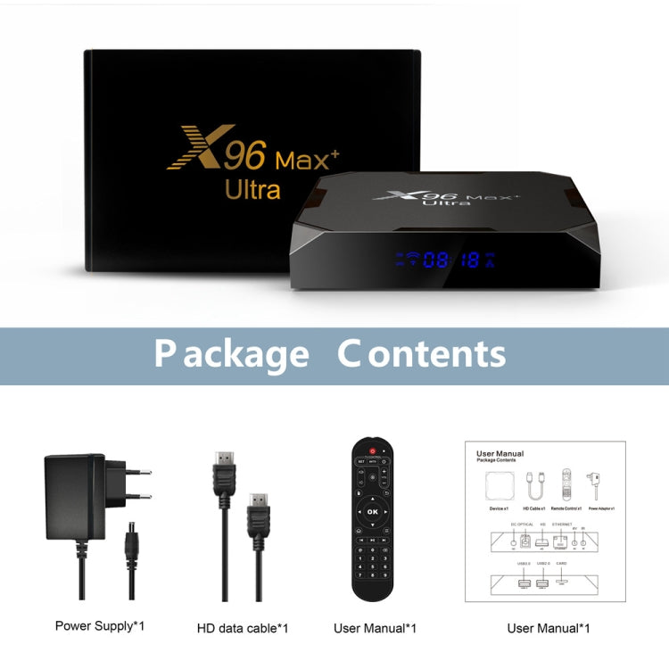 H96 Max+ Ultra 4GB+32GB Amlogic S905X4 8K Smart TV BOX Android 11.0 Media Player, 4GB+32GB, UK Plug, 4GB+32GB, US Plug, 4GB+32GB, EU Plug, 4GB+32GB, AU Plug H96 Max+ Ultra 4GB+32GB Amlogic S905X4 8K Smart TV BOX Android 11.0 Media Player, 4GB+32GB, UK Plug, 4GB+32GB, US Plug, 4GB+32GB, EU Plug, 4GB+32GB, AU Plug