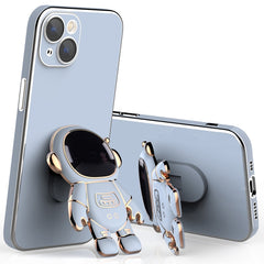 Plating Astronaut Holder Phone Case with Lens Film, For iPhone 12, For iPhone 12 mini, For iPhone 11 Pro Max