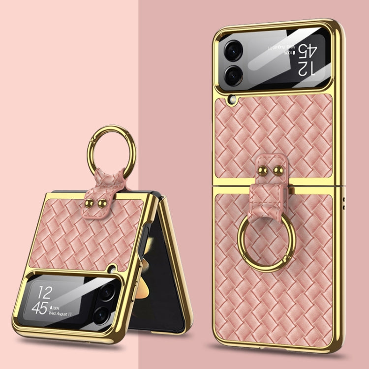 GKK Weave Texture Electroplating Protective Phone Case, For Samsung Galaxy Z Flip4 GKK Weave Texture Electroplating Protective Phone Case, For Samsung Galaxy Z Flip4