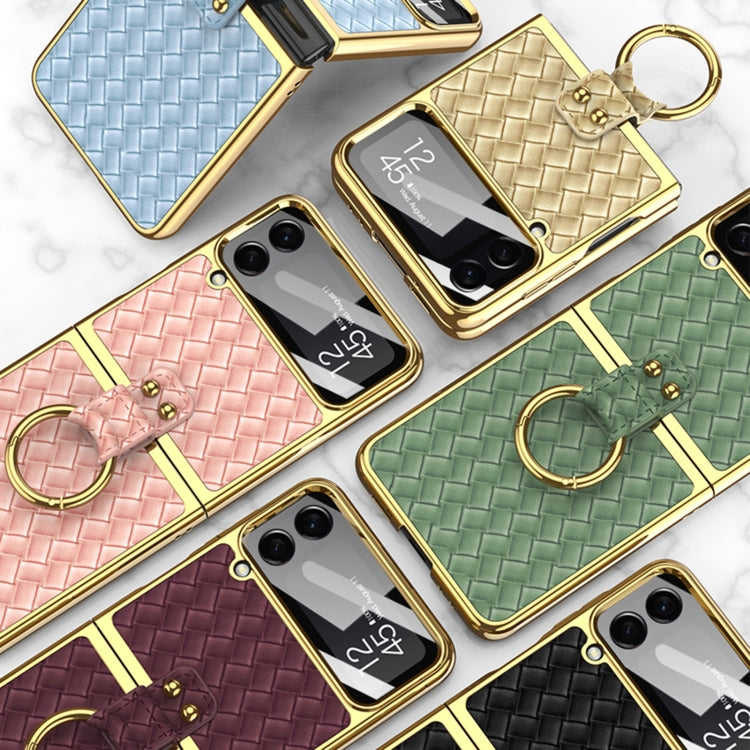 GKK Weave Texture Electroplating Protective Phone Case, For Samsung Galaxy Z Flip4 GKK Weave Texture Electroplating Protective Phone Case, For Samsung Galaxy Z Flip4