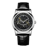 Sanda 7001 Leather Strap Luminous Waterproof Mechanical Watch