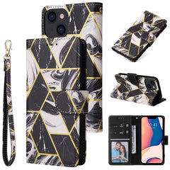 Marble Bronzing Stitching Horizontal Flip PU Leather Case, For iPhone 14, For iPhone 14 Plus, For iPhone 14 Pro, For iPhone 14 Pro Max