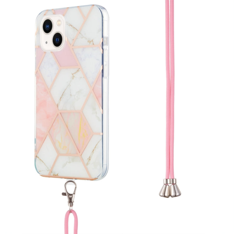 Electroplating Splicing Marble Pattern Dual-side IMD TPU Shockproof Case with Neck Lanyard, For iPhone 14, For iPhone 14 Plus, For iPhone 14 Pro, For iPhone 14 Pro Max Electroplating Splicing Marble Pattern Dual-side IMD TPU Shockproof Case with Neck Lanyard, For iPhone 14, For iPhone 14 Plus, For iPhone 14 Pro, For iPhone 14 Pro Max