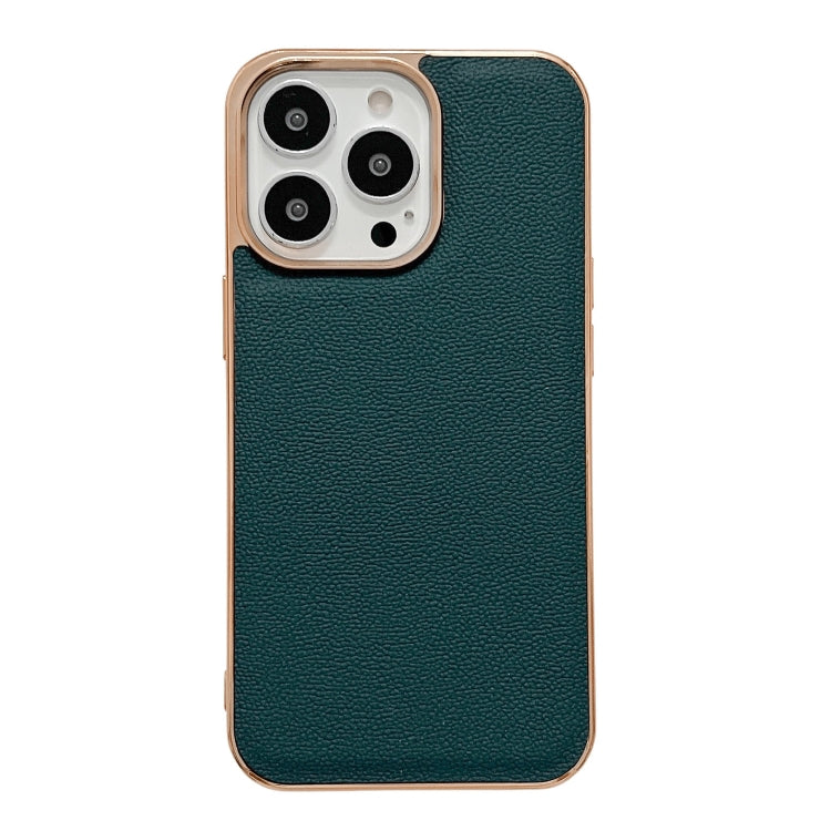 Genuine Leather Luolai Series Nano Electroplating Phone Case, For iPhone 13 Pro Max Genuine Leather Luolai Series Nano Electroplating Phone Case, For iPhone 13 Pro Max