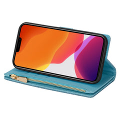 Multi-card Slots Laser Carving Glitter Zipper Leather Case, For iPhone 14, For iPhone 14 Max, For iPhone 14 Pro, For iPhone 14 Pro Max