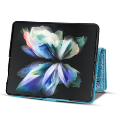 Multi-card Slots Laser Carving Glitter Zipper Leather Case, For Samsung Galaxy Z Fold 4