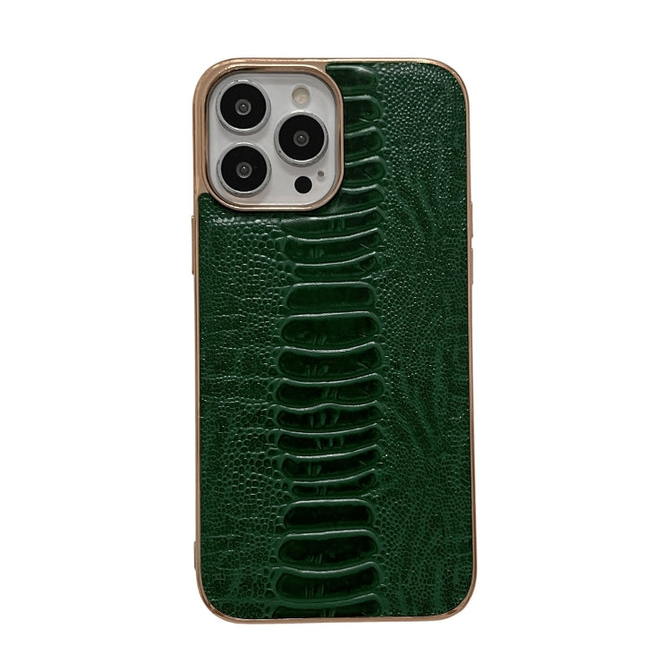 Genuine Leather Pinshang Series Nano Electroplating Phone Case, For iPhone 13 Pro Max Genuine Leather Pinshang Series Nano Electroplating Phone Case, For iPhone 13 Pro Max