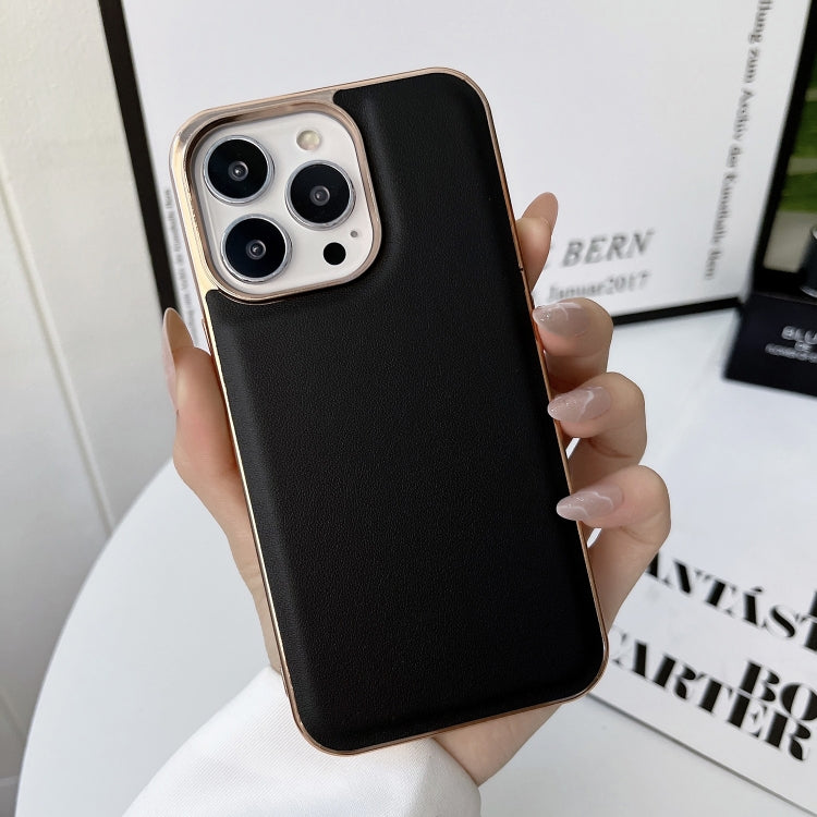 Genuine Leather Xiaoya Series Nano Electroplating Phone Case, For iPhone 13 Pro Max Genuine Leather Xiaoya Series Nano Electroplating Phone Case, For iPhone 13 Pro Max