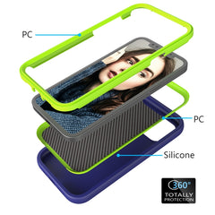 Wave Pattern 3 in 1 Silicone + PC Shockproof Phone Case, For iPhone 14, For iPhone 14 Plus, For iPhone 14 Pro