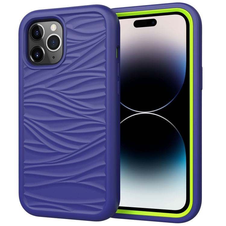 Wave Pattern 3 in 1 Silicone + PC Shockproof Phone Case, For iPhone 14 Pro Max
