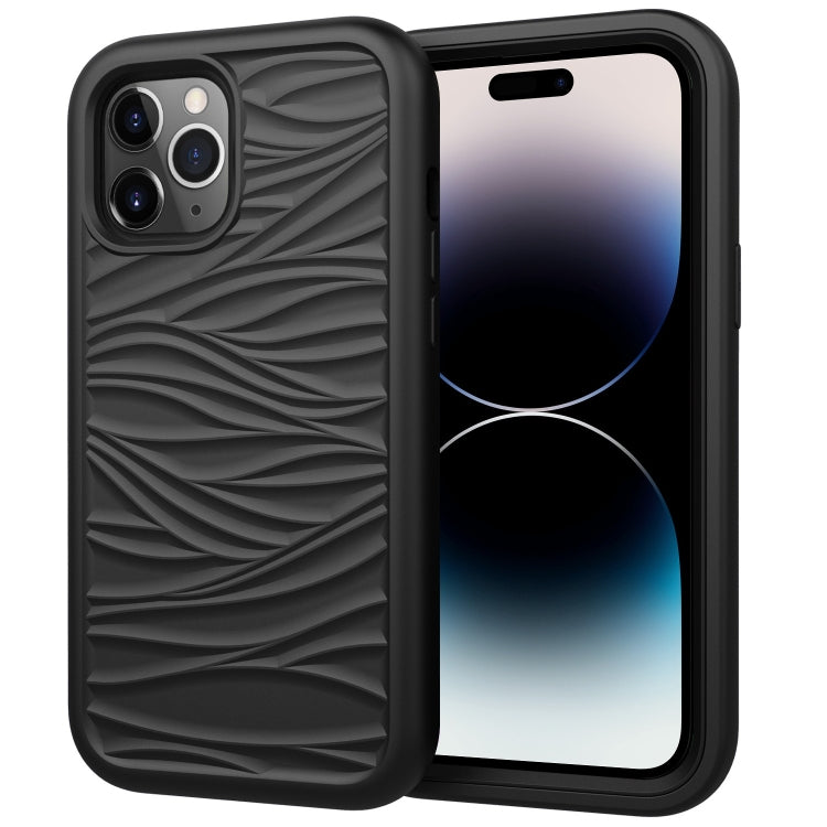 Wave Pattern 3 in 1 Silicone + PC Shockproof Phone Case, For iPhone 14 Pro Max Wave Pattern 3 in 1 Silicone + PC Shockproof Phone Case, For iPhone 14 Pro Max