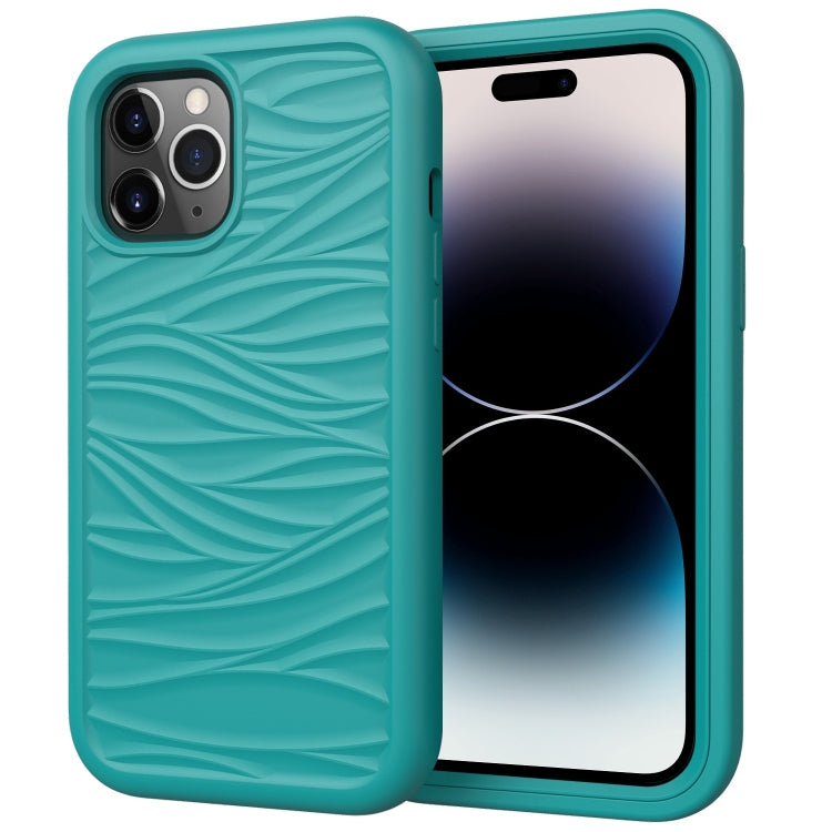 Wave Pattern 3 in 1 Silicone + PC Shockproof Phone Case, For iPhone 14 Pro Max Wave Pattern 3 in 1 Silicone + PC Shockproof Phone Case, For iPhone 14 Pro Max