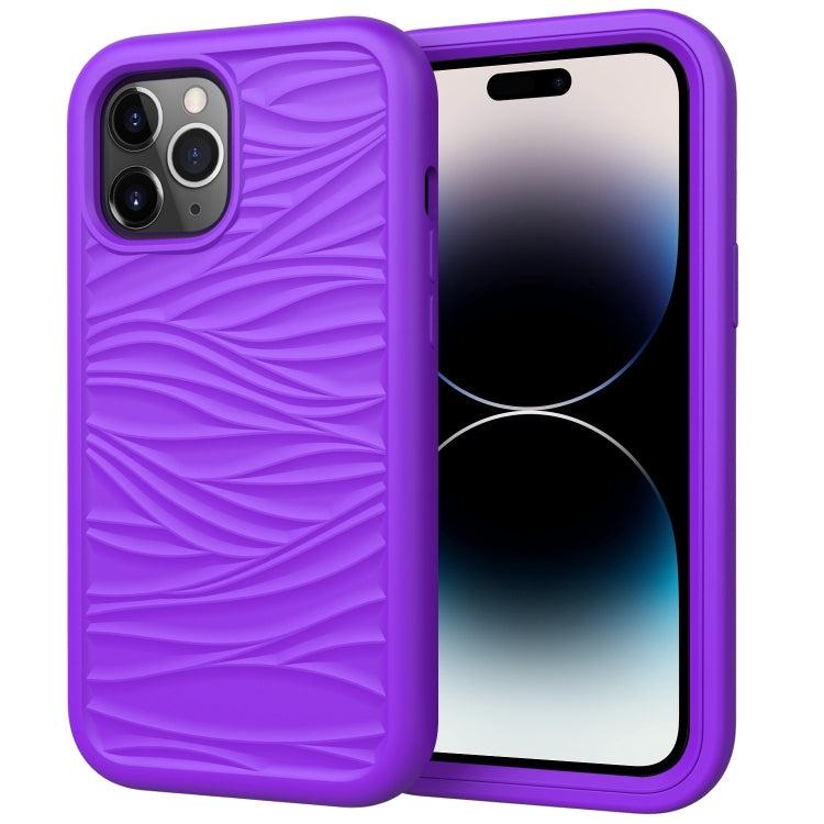 Wave Pattern 3 in 1 Silicone + PC Shockproof Phone Case, For iPhone 14 Pro Max Wave Pattern 3 in 1 Silicone + PC Shockproof Phone Case, For iPhone 14 Pro Max