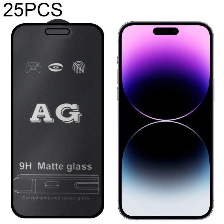25 PCS AG Matte Frosted Full Cover Tempered Glass Film, For iPhone 14 Pro (25 PCS), For iPhone 14 Pro Max (25 PCS) 25 PCS AG Matte Frosted Full Cover Tempered Glass Film, For iPhone 14 Pro (25 PCS), For iPhone 14 Pro Max (25 PCS)