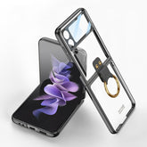 GKK Integrated Electroplating Phone Case with Ring, For Samsung Galaxy Z Flip4