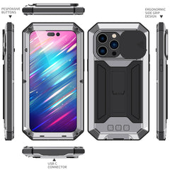 Funda R-JUST a prueba de golpes, resistente al agua y al polvo, para iPhone 14 Pro, para iPhone 14 Pro Max, para iPhone 14, para iPhone 14 Plus