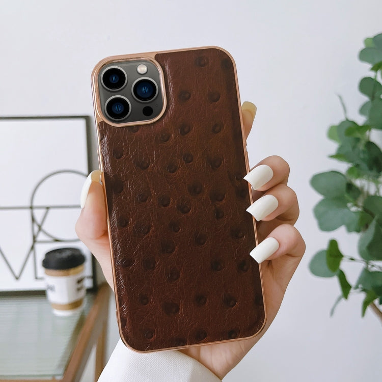 Genuine Leather Ostrich Texture Nano Case, For iPhone 13 Pro, For iPhone 13 Pro Max, For iPhone 13, For iPhone 14 Plus, For iPhone 14 Pro Max, For iPhone 14 Pro Genuine Leather Ostrich Texture Nano Case, For iPhone 13 Pro, For iPhone 13 Pro Max, For iPhone 13, For iPhone 14 Plus, For iPhone 14 Pro Max, For iPhone 14 Pro