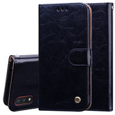 Business Style Oil Wax Texture Horizontal Flip Leather Case, with Holder & Card Slots & Wallet