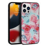 Flowers Pattern Leather Phone Case, For iPhone 14, For iPhone 14 Plus, For iPhone 14 Pro, For iPhone 14 Pro Max, For iPhone 13 mini, For iPhone 13, For iPhone 13 Pro, For iPhone 13 Pro Max, For iPhone 12 mini, For iPhone 12, For iPhone 12 Pro