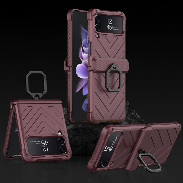 GKK Sliding Camshield Magnetic Armor Flip Phone Case with Ring Holder, For Samsung Galaxy Z Flip4 GKK Sliding Camshield Magnetic Armor Flip Phone Case with Ring Holder, For Samsung Galaxy Z Flip4