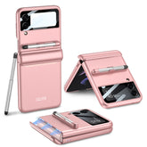 GKK Magnetic Full Coverage Phone Flip Case with Pen, For Samsung Galaxy Z Flip4