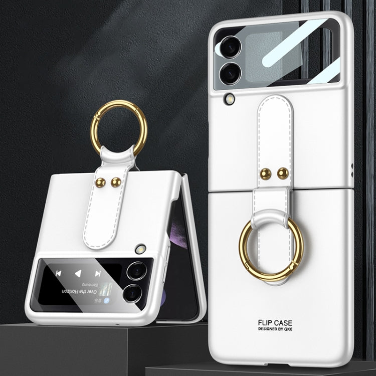GKK Ultra-thin PC Full Coverage Phone Flip Case with Ring Holder, For Samsung Galaxy Z Flip4 GKK Ultra-thin PC Full Coverage Phone Flip Case with Ring Holder, For Samsung Galaxy Z Flip4