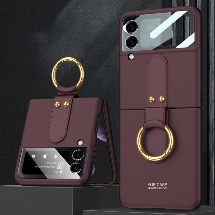 GKK Ultra-thin PC Full Coverage Phone Flip Case with Ring Holder, For Samsung Galaxy Z Flip4 GKK Ultra-thin PC Full Coverage Phone Flip Case with Ring Holder, For Samsung Galaxy Z Flip4