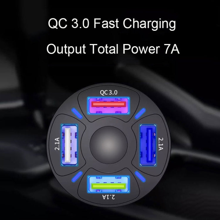 TE-094 4 in 1 Cigarette Lighter Conversion Plug Multi-function USB Car Fast Charger TE-094 4 in 1 Cigarette Lighter Conversion Plug Multi-function USB Car Fast Charger