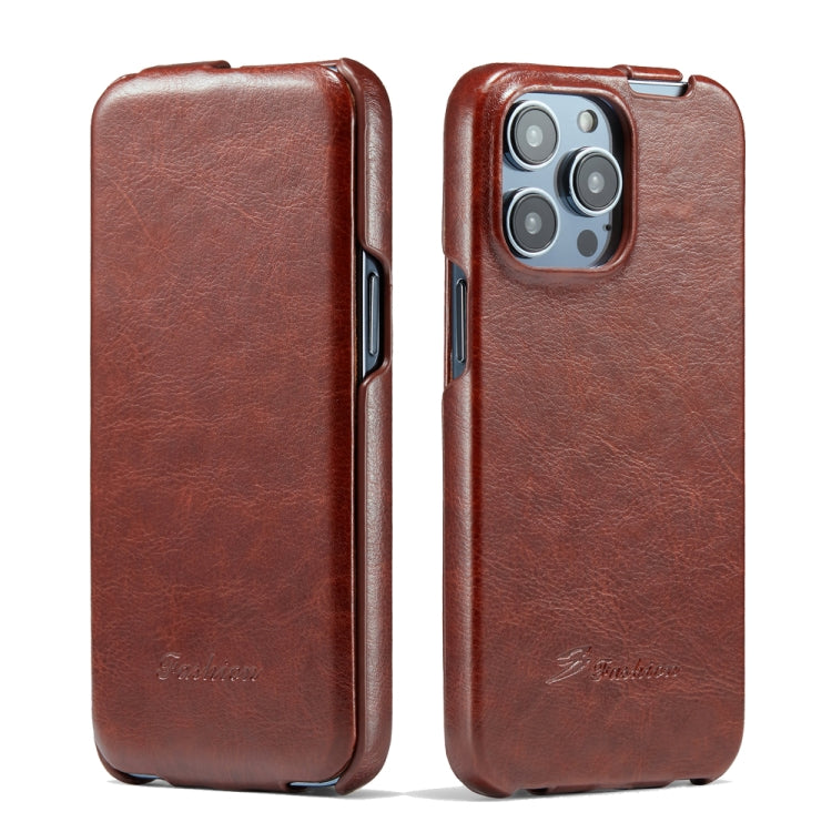 Fierre Shann Oil Wax Texture Vertical Flip PU Phone Case, For iPhone 14, For iPhone 14 Plus, For iPhone 14 Pro, For iPhone 14 Pro Max Fierre Shann Oil Wax Texture Vertical Flip PU Phone Case, For iPhone 14, For iPhone 14 Plus, For iPhone 14 Pro, For iPhone 14 Pro Max
