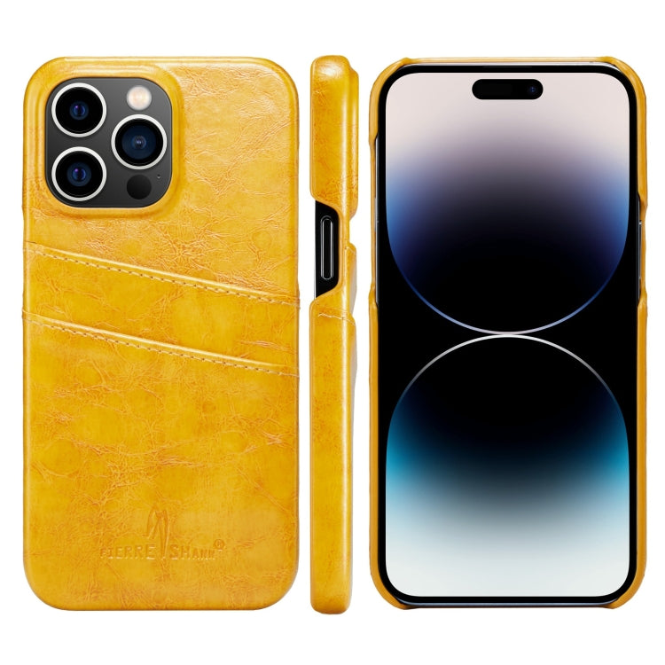 Fierre Shann Retro Oil Wax Texture PU Leather Case with Card Slots, For iPhone 14, For iPhone 14 Plus, For iPhone 14 Pro, For iPhone 14 Pro Max Fierre Shann Retro Oil Wax Texture PU Leather Case with Card Slots, For iPhone 14, For iPhone 14 Plus, For iPhone 14 Pro, For iPhone 14 Pro Max