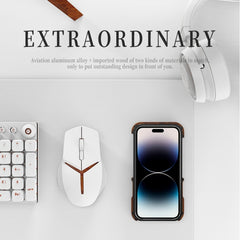Estuche para teléfono de metal y madera R-JUST Ironwood Generation, para iPhone 14, para iPhone 14 Plus, para iPhone 14 Pro, para iPhone 14 Pro Max