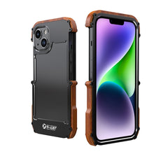 Estuche para teléfono de metal y madera R-JUST Ironwood Generation, para iPhone 14, para iPhone 14 Plus, para iPhone 14 Pro, para iPhone 14 Pro Max
