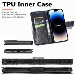 Butterfly Embossing Leather Case, For iPhone 14 Pro Max, For iPhone 14 Pro, For iPhone 14