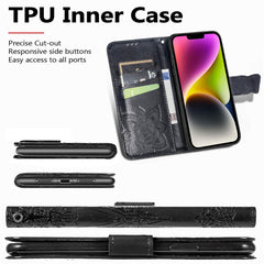 Butterfly Embossing Leather Case, For iPhone 14 Plus