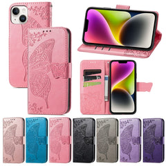 Butterfly Embossing Leather Case, For iPhone 14 Plus