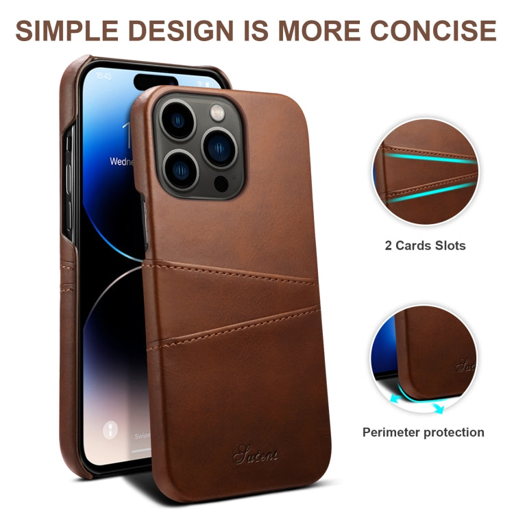 Suteni Calf Texture Card Slots Phone Case, For iPhone 14 Pro, For iPhone 14 Pro Max Suteni Calf Texture Card Slots Phone Case, For iPhone 14 Pro, For iPhone 14 Pro Max