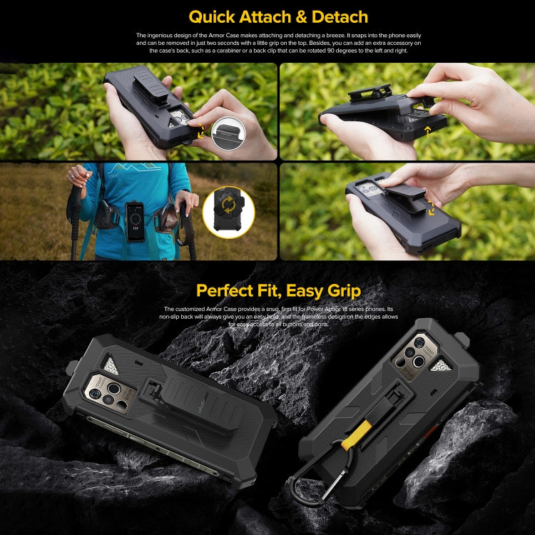 For Ulefone Power Armor 18 Ultra / 18T / 18T Ultra / 19 / 19T  Ulefone Back Clip Phone Case with Carabiner For Ulefone Power Armor 18 Ultra / 18T / 18T Ultra / 19 / 19T  Ulefone Back Clip Phone Case with Carabiner
