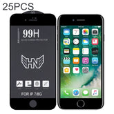 25pcs High Aluminum Large Arc Full Screen Tempered Glass Film, For iPhone 6s / 6 (25 PCS)