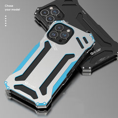 R-JUST RJ17 Stoßfeste Panzermetall-Telefonhülle, Für iPhone 14, Für iPhone 14 Plus, Für iPhone 14 Pro, Für iPhone 14 Pro Max
