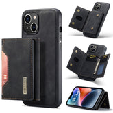 DG.MING M2 Series 3-Fold Card Bag Magnetic Leather Case, For iPhone 14, For iPhone 14 Plus, For iPhone 14 Pro, For iPhone 14 Pro Max