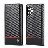 LC.IMEEKE Carbon Fiber Flip Leather Phone Case, For Samsung Galaxy A13 4G/5G/A04/A04s