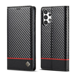 LC.IMEEKE Carbon Fiber Flip Leather Phone Case, For Samsung Galaxy A13 4G/5G/A04/A04s