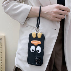 Wave Edge Big Duck Silicone Phone Case with Wristband, For iPhone 14, For iPhone 14 Plus, For iPhone 14 Pro, For iPhone 14 Pro Max